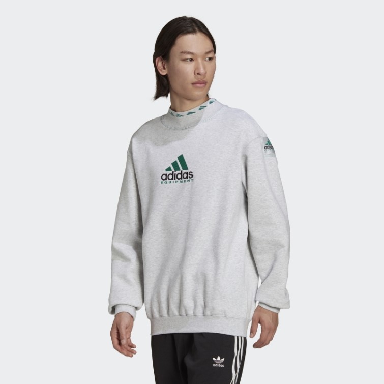 Sweat Ras Du Cou Eqt Archive Gris Clair Chiné Adidas