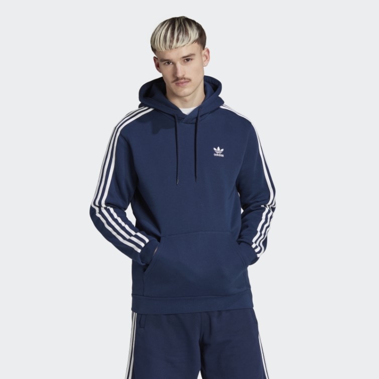 Sweat à Capuche Adidas Night Indigo Adicolor Classics 3 Bandes