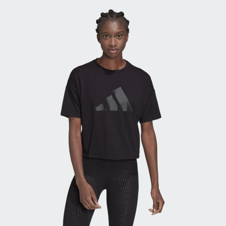 T-shirt Logo 3 Barres Train Icones Noir Adidas