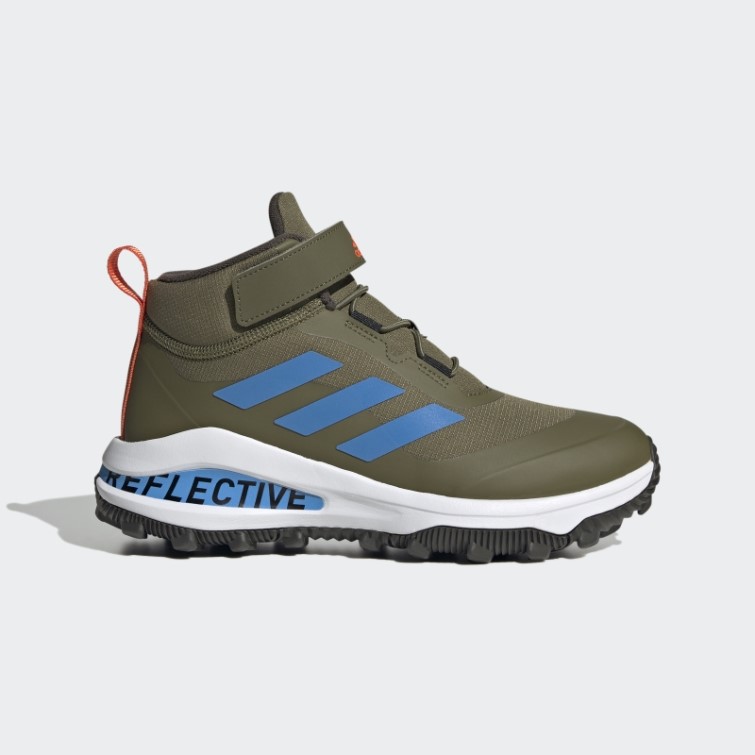 Adidas Olive Fortarun Tout Terrain Cloudfoam Sport Chaussures De Course à Lacets élastiques Et Sangle Supérieure