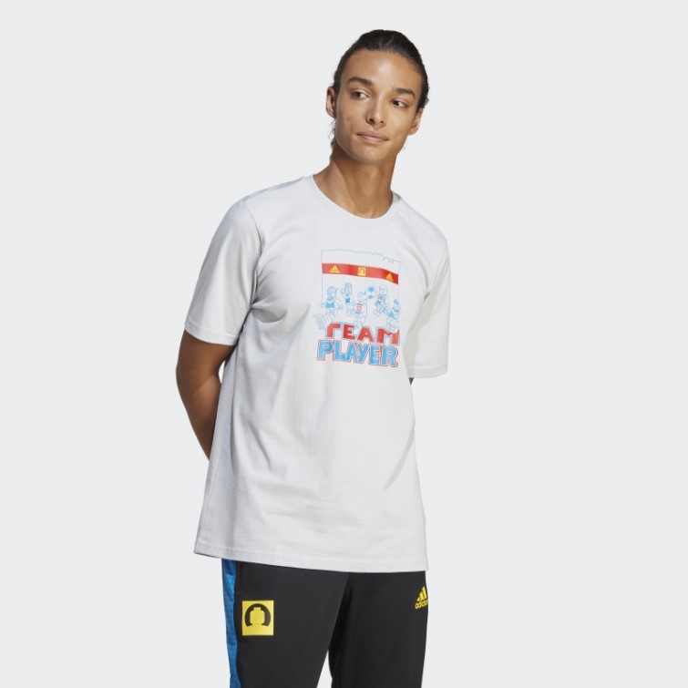 T-shirt Graphique Adidas X Lego Football Gris Chaud