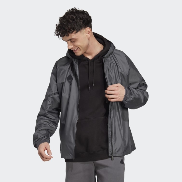 Haut De Survêtement Entièrement Zippé Adidas Design 4 Gameday Gris