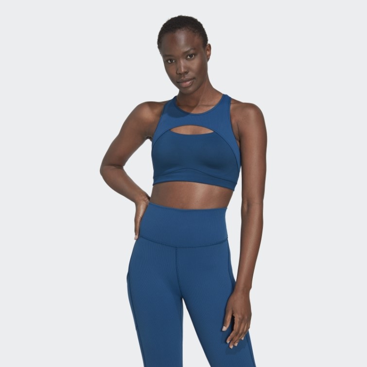 Brassière Coupe-vent De Yoga à Maintien Moyen Adidas Coreflow Studio Marine
