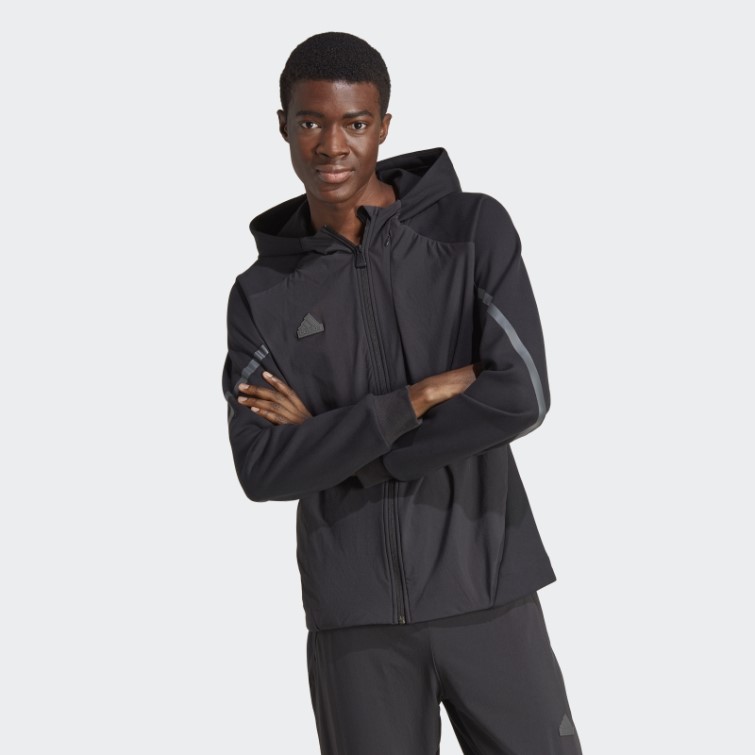 Adidas A Conçu 4 Gameday Premium Haut De Survêtement Entièrement Zippé Noir