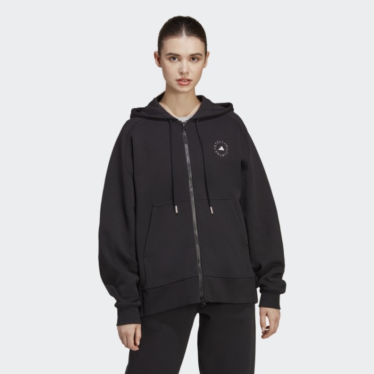 Adidas By Stella Mccartney Sweat à Capuche Zippé Noir