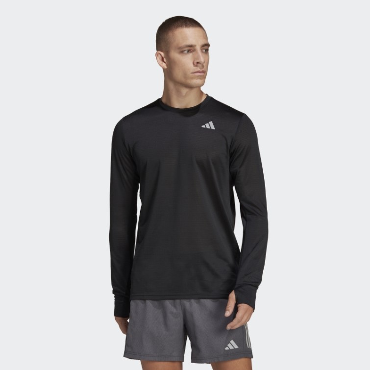 Posséder Le Haut à Manches Longues Run Adidas Noir