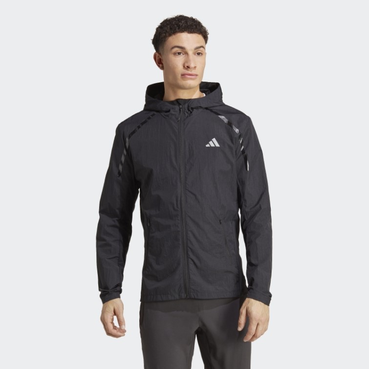 Adidas Veste De Course D'échauffement Marathon Noir