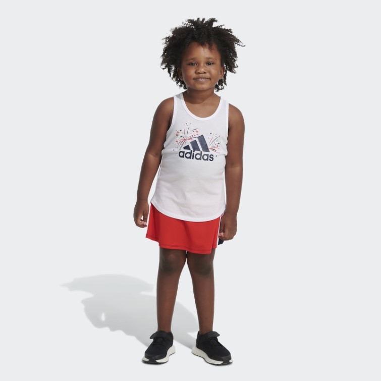 Ensemble Débardeur Et Jupe-short Blanc Adidas