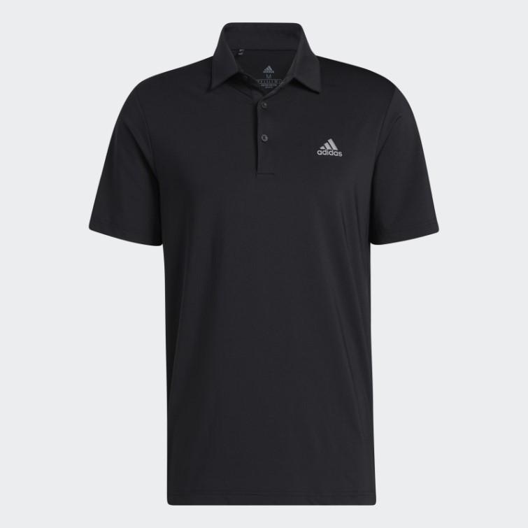 Polo Adidas Ultimate365 Solide Poitrine Gauche Noir