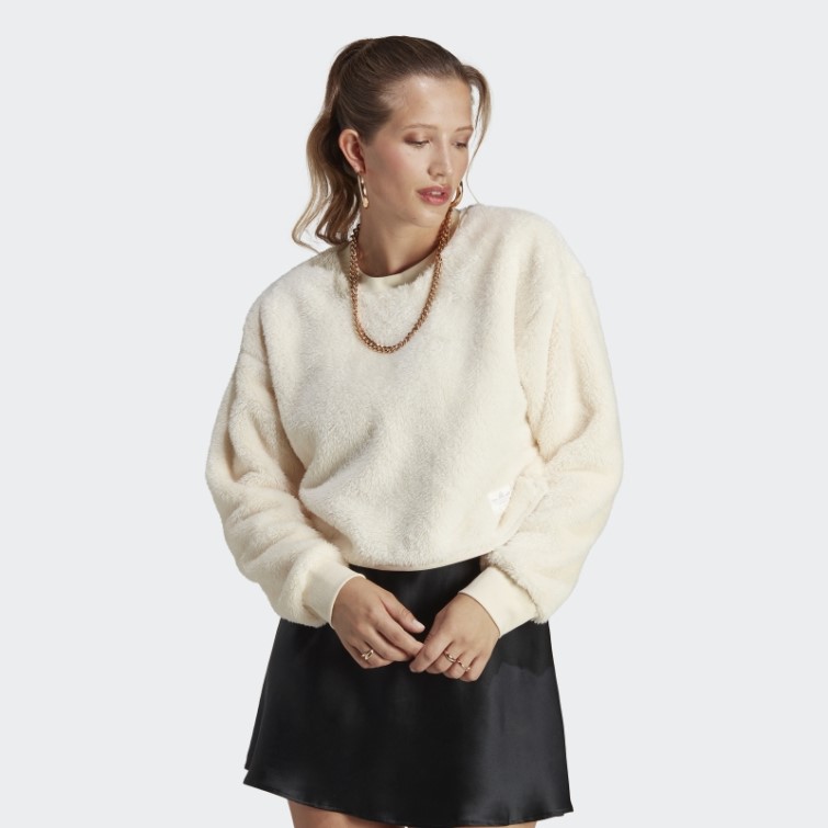 Pull Adidas Essentials+ Pelucheux Blanc
