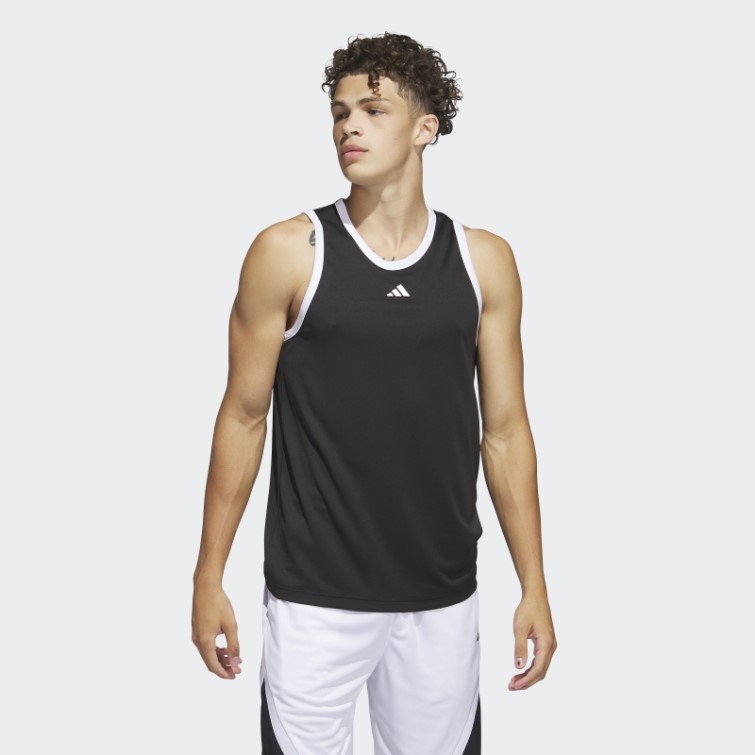 Adidas Basketball 3-stripes Débardeur Noir Chaud