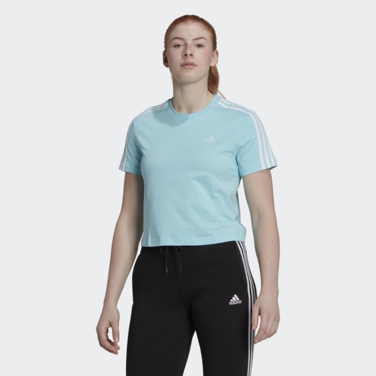T-shirt Court Ample à 3 Bandes Essentials Bleu Adidas