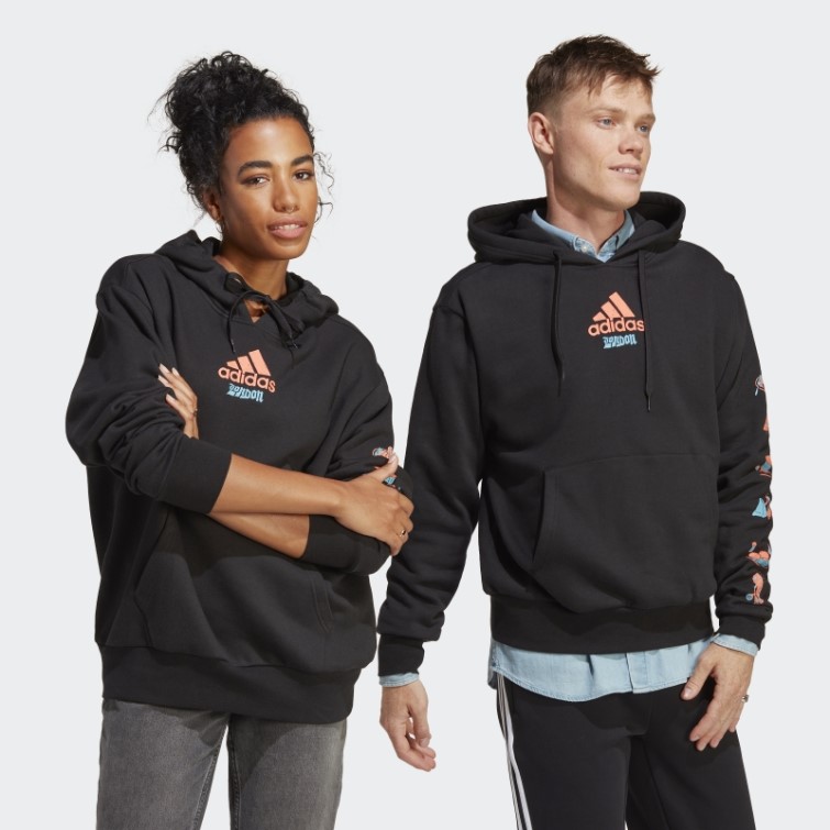 Sweat à Capuche Graphique Adidas Noir