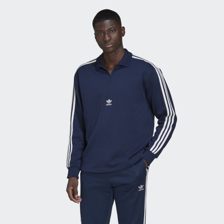 Adicolor 3-stripes Polo Manches Longues Night Indigo Adidas