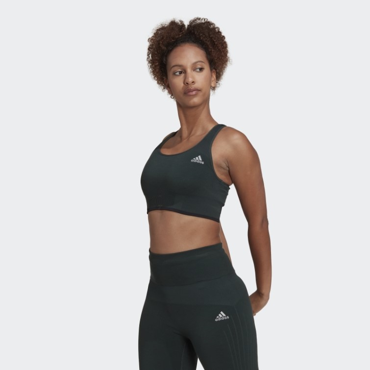 Soutien-gorge En Laine Mérinos Sans Couture Adidas Running Vert