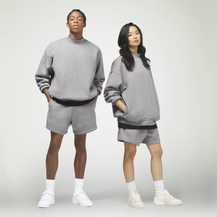 Adidas Basketball Heather Crew Sweatshirt Dark Avoine