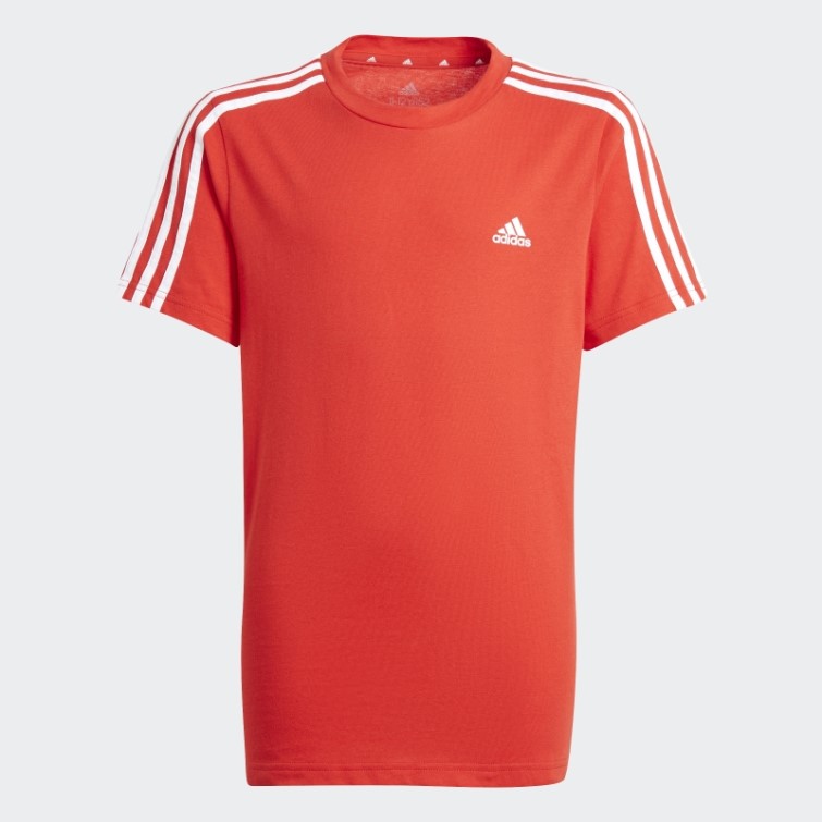 Adidas Essentials 3-stripes T-shirt Mode Rouge