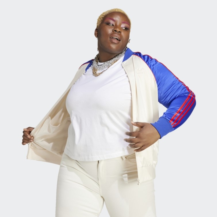 Veste De Survêtement Satin Sst (taille Plus) Adidas Blanc