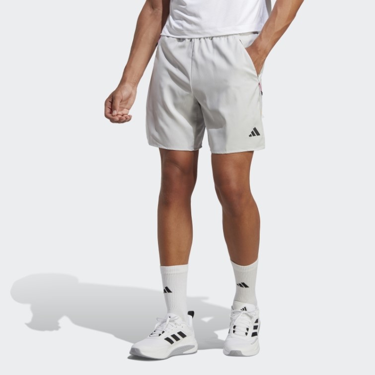 Adidas Train Icon 3-stripes Short D'entraînement Gris Chaud