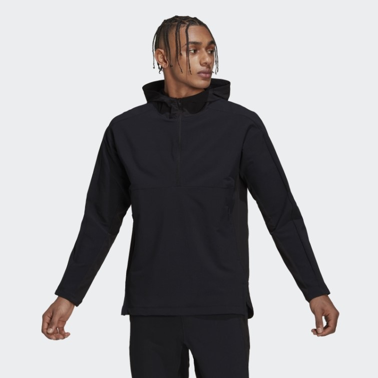 Sweat à Capuche Zippé En Cordura D'entraînement Noir Adidas