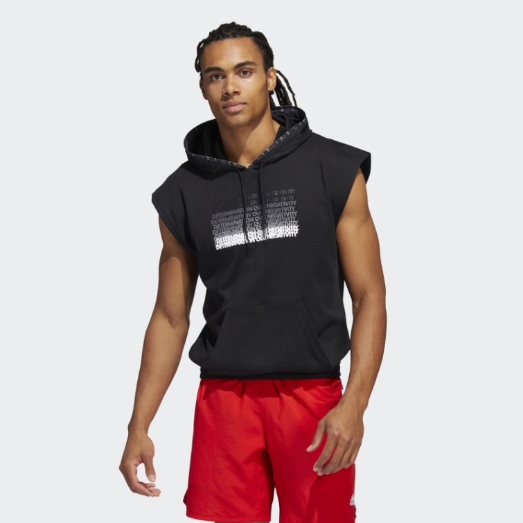 Donovan Mitchell Sweat à Capuche Manches Courtes Noir Adidas
