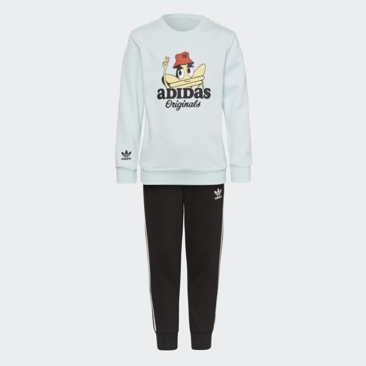 Adidas Originals Trèfle Crew Set Mode Bleu
