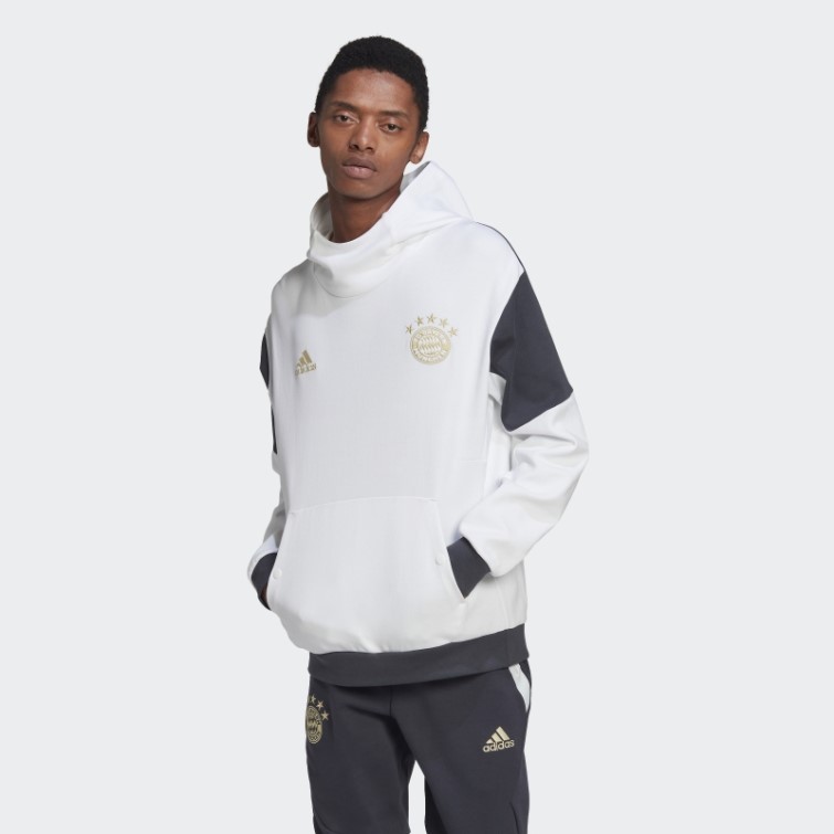 Adidas Fc Bayern Sweat à Capuche De Voyage Blanc