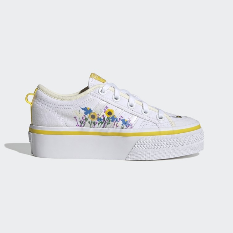 Adidas Nizza Plate-forme Chaussures Blanc Chaud