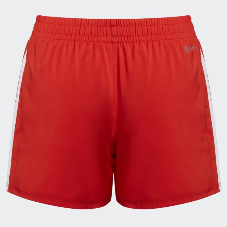 Adidas Short Tissé à 3 Bandes Rouge
