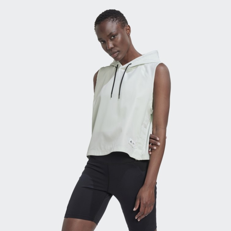 Parley Run For The Oceans Sweat à Capuche Adidas Vert Fashion