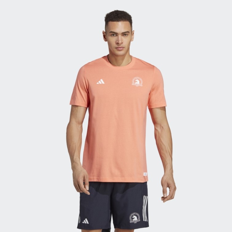 Adidas Coral Boston Marathon 2023 Made With Nature T-shirt De Course