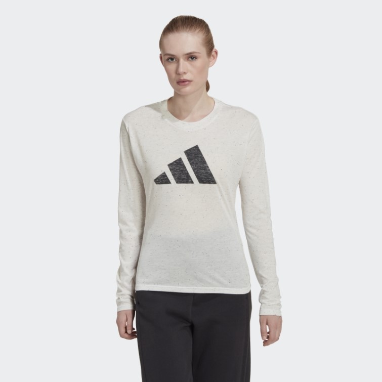 Future Icons Winners 3.0 T-shirt à Manches Longues Adidas Blanc Chiné