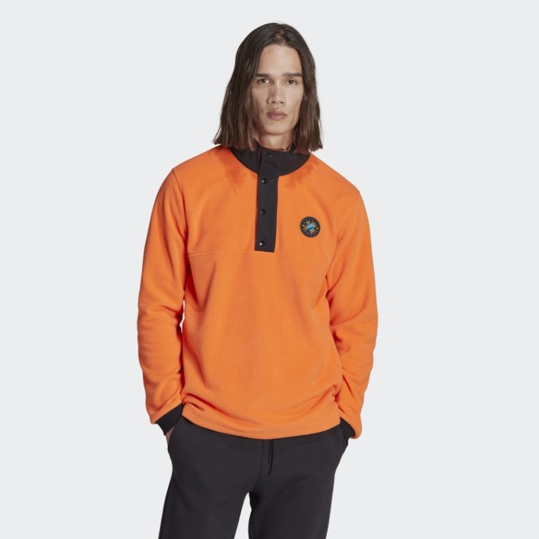 Adidas Veste Polaire Quart-de-pression Orange Wander Hour Adidas