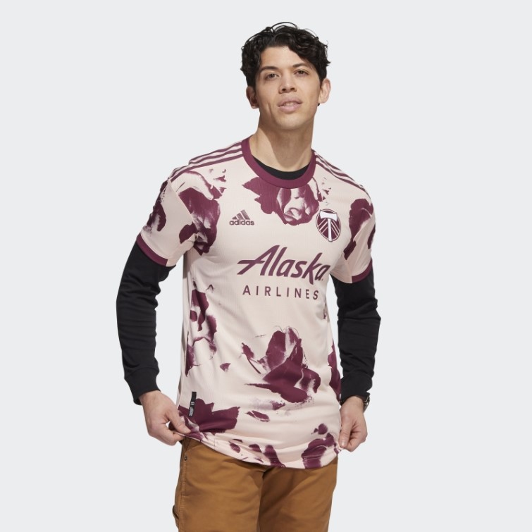 Maillot Adidas Portland Timbers 22/23 Extérieur Authentique Rose Vapeur