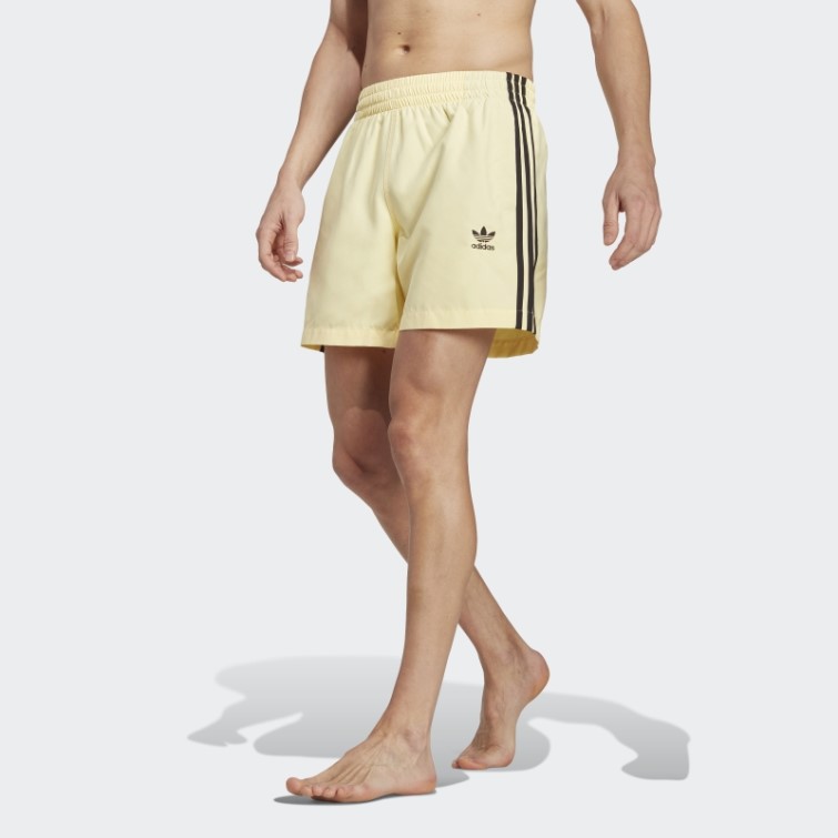 Adidas Originals Adicolor Short De Bain 3 Bandes Jaune