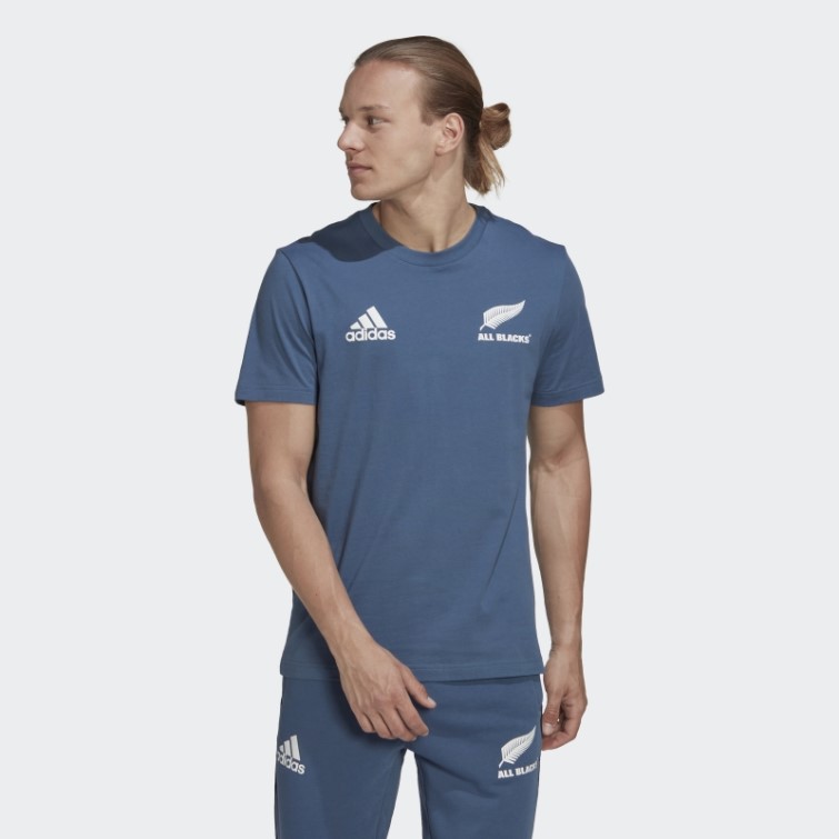 T-shirt De Rugby En Coton Des All Blacks D'acier Adidas