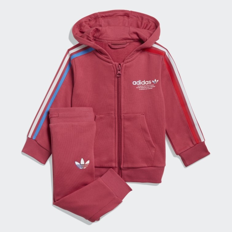 Adicolor Sweat à Capuche Entièrement Zippé Rose Adidas
