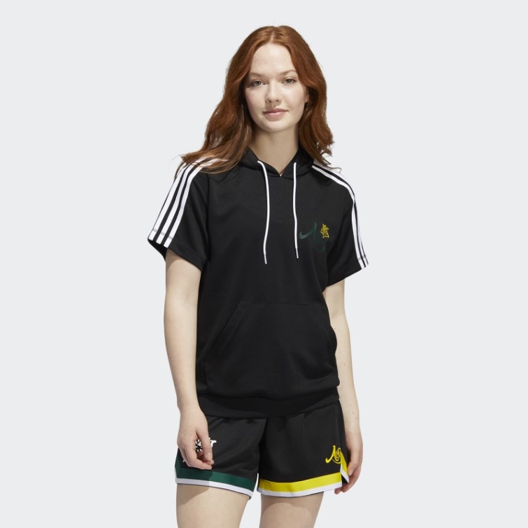 Candace Parker Sweat à Capuche Manches Courtes Adidas Noir