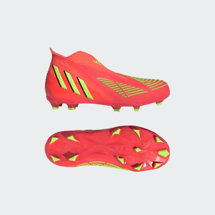 Adidas Predator Edge+ Chaussures De Sol Ferme Rouge