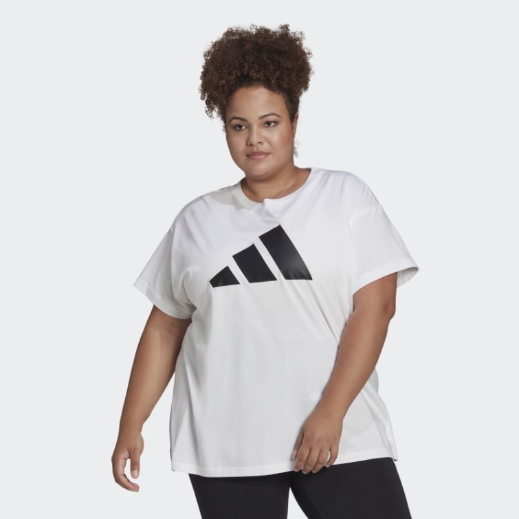 Adidas Sportswear Future Icons Logo Tee (taille Plus) Blanc Chaud