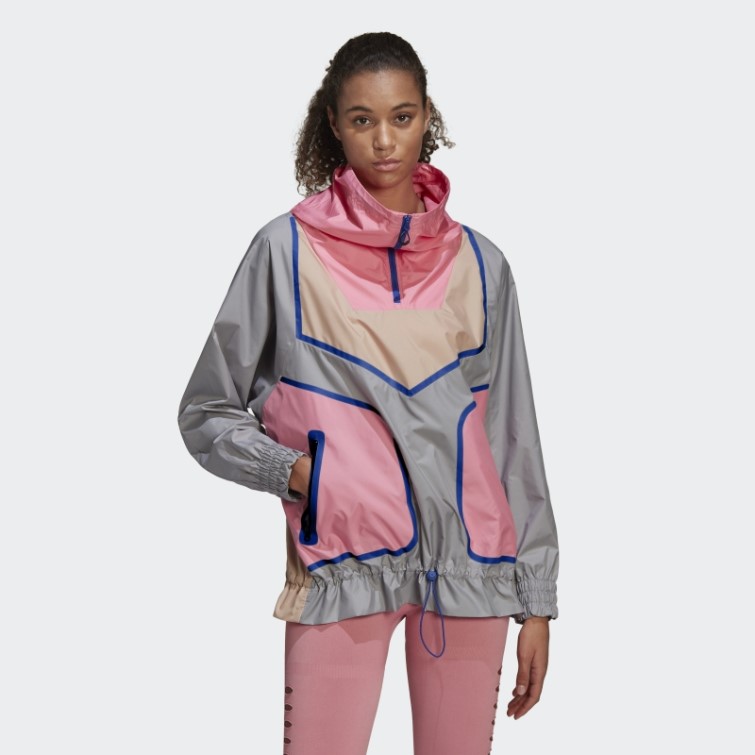Adidas By Stella Mccartney Veste Sportswear Demi-zip Mode Onix Clair
