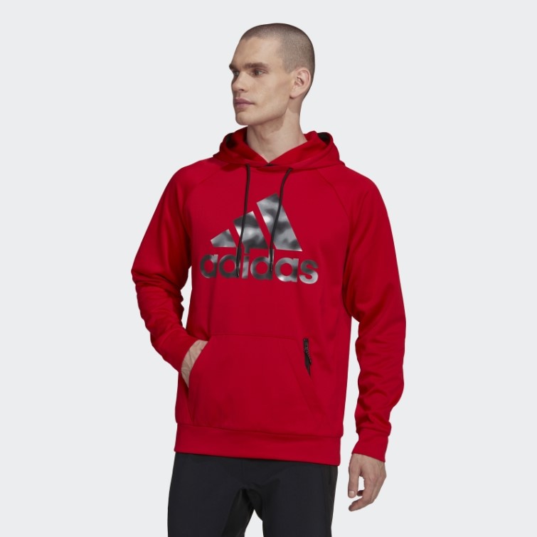 Adidas Aeroready Game And Go Camo Logo Sweat à Capuche écarlate