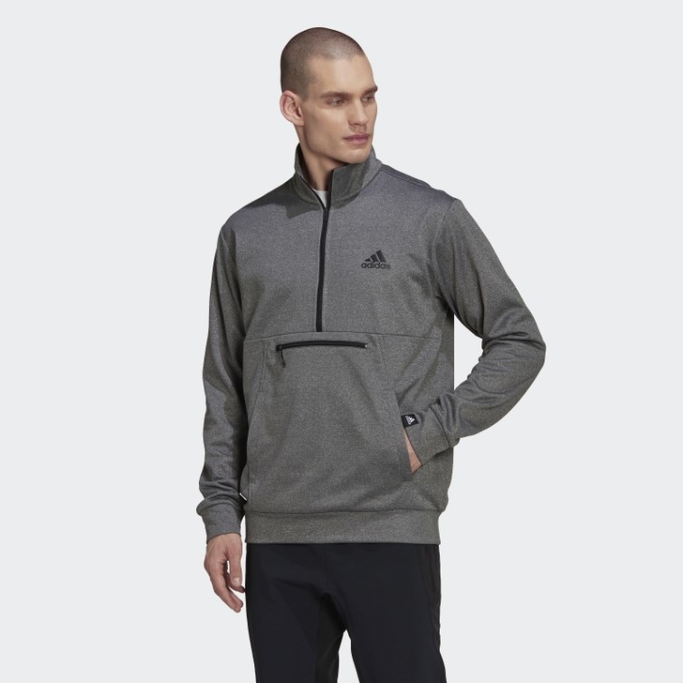 Aeroready Game And Go Petit Logo Demi-zip Top Adidas Gris