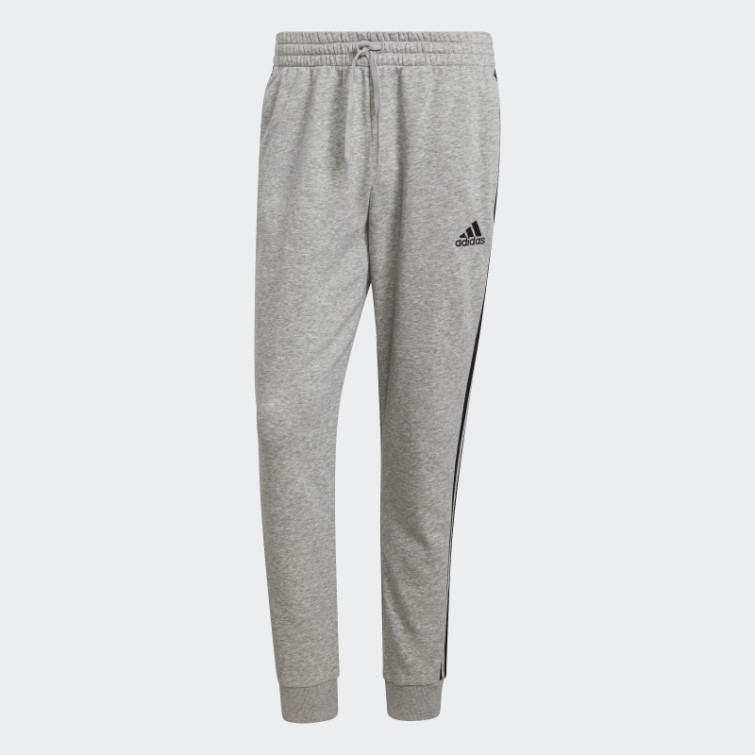 Pantalon Gris Moyen Adidas Essentials Fleece Tapered Cuff 3-stripes