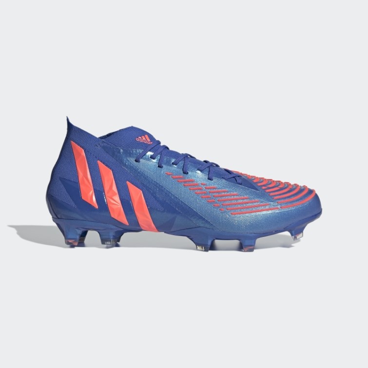 Adidas Predator Edge.1 Chaussures De Sol Ferme Bleues Haute Résolution