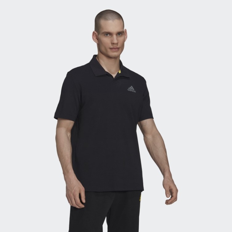 Polo De Tennis à 3 Barres Clubhouse Noir Adidas