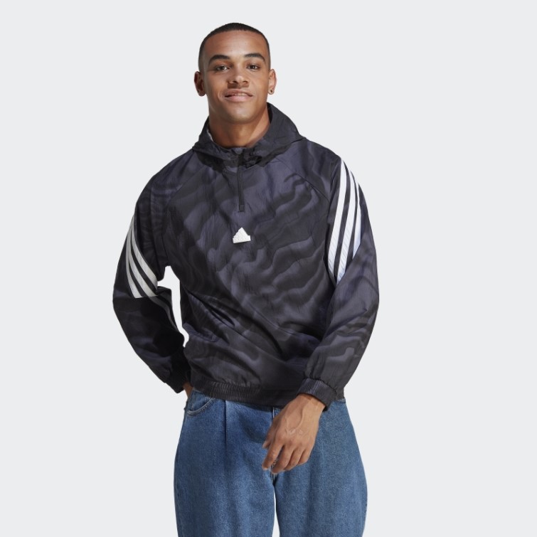 Sweat à Capuche Adidas Future Icons Noir Imprimé Sur L'ensemble