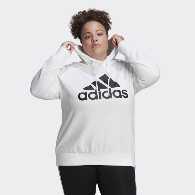 Sweat à Capuche Logo Essentials (grande Taille) Adidas Blanc