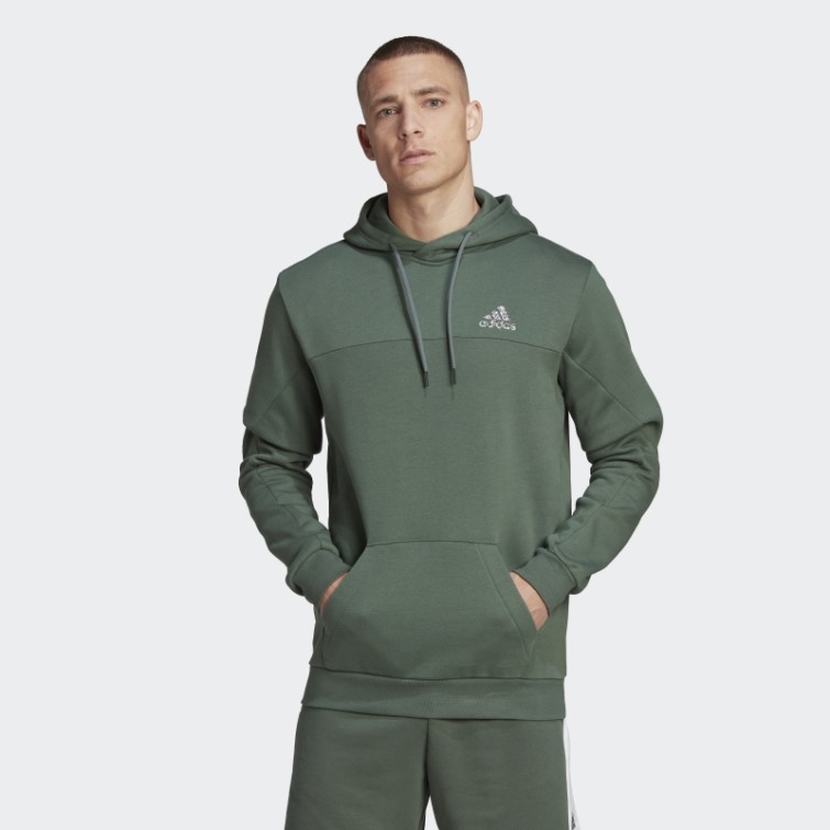 Sweat à Capuche Stadium Fleece Badge Of Sport Vert Oxyde Adidas