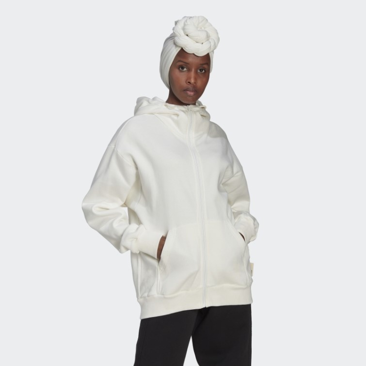 Sweat à Capuche Zippé En Polaire Studio Lounge Adidas Non Teint